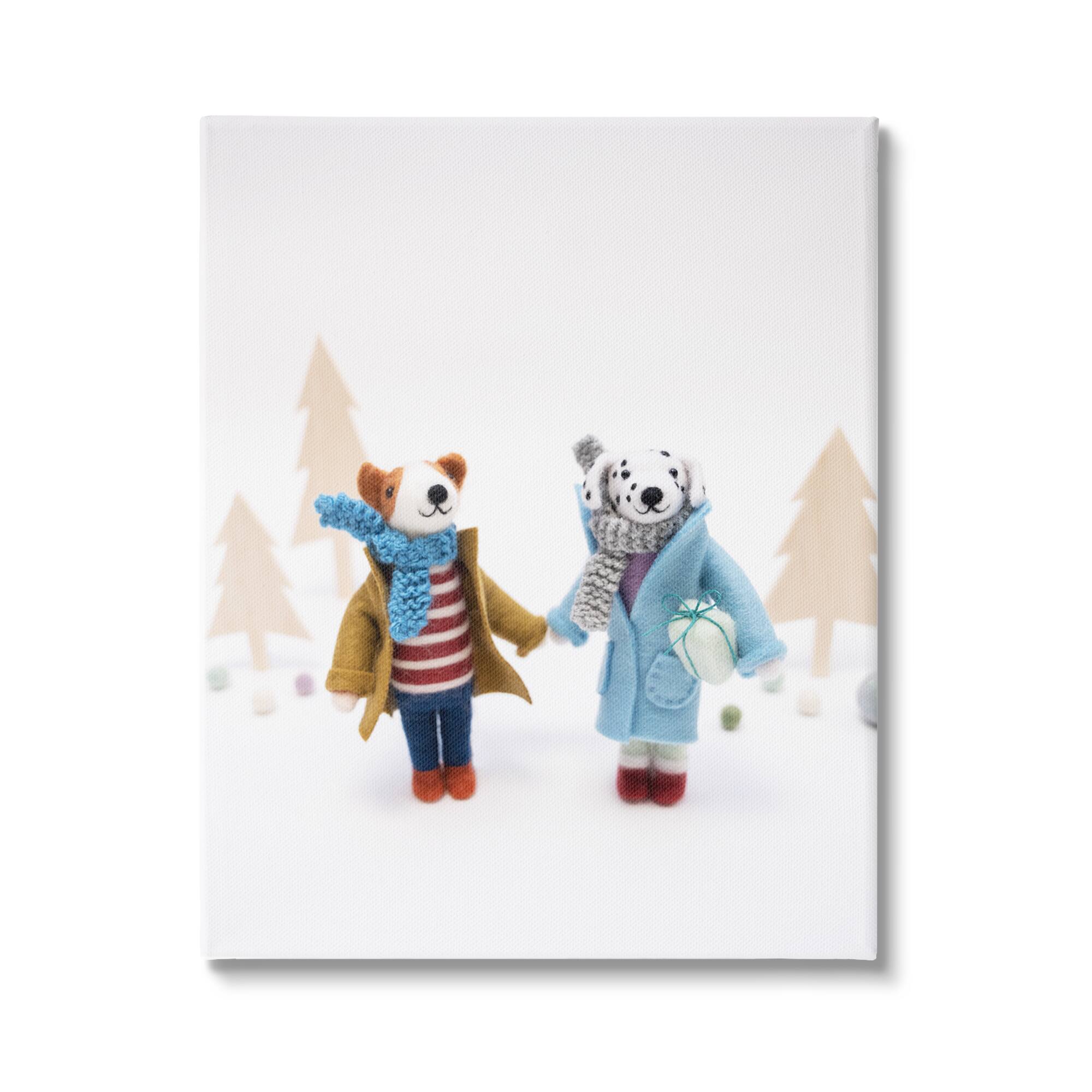 Stupell Industries Winter Holiday Gifts Dog Couple Canvas Wall Art